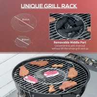 Outsunny Portable Kettle Charcoal Grill - Black(m-4)