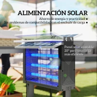 Outsunny Lámpara Antimosquitos Eléctrica con Luces LED 25W para Exterior Efecto 200 m² con Soporte 51,5x35x93,5 cm Negro(m-6)