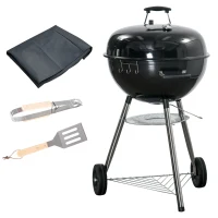Outsunny Portable Kettle Charcoal Grill - Black(m-10)