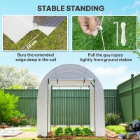 Outsunny 180 x 180cm Walk-In Polytunnel Greenhouse - White(m-7)