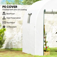 Outsunny 180 x 180cm Walk-In Polytunnel Greenhouse - White(m-4)