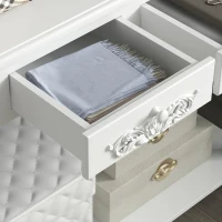 HOMCOM Console Table Modern Sofa Side Desk with Storage Shelves Drawers for Living Room Entryway Bedroom White(m-9)