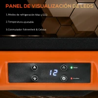 Outsunny Nevera Portátil Eléctrica 40L Refrigerador de Coche 12V/24V hasta -20℃ con Pantalla LED Táctil 58,7x36,5x43,8cm Negro(m-5)