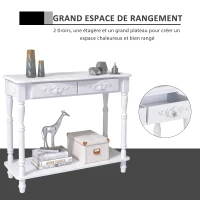 HOMCOM Table Console Table de drapier néo-rétro Multi-Rangement 84 x 33 x 71 cm Blanc(m-4)