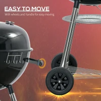 Outsunny Portable Kettle Charcoal Grill - Black(m-7)