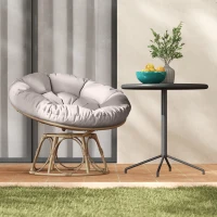 Outsunny Papasan Draaistoel Rotan 360° met Zitkussen, Ronde Buitenstoel(m-9)