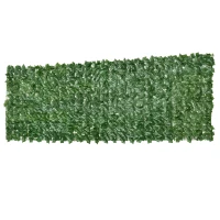 Outsunny Künstlicher Hecken Sichtschutz, UV Geschützt Sichtschutz, Grün Balkon Sichtschutz, Zaun Sichtschutzgitter mit Blättern, Hecken Zaun, WandKünstliche 300 x 100 cm für Garten Hochzeit(m-12)