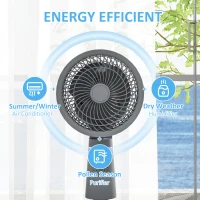 HOMCOM Pedestal Air Circulation Fan with Oscillating, Light Off, Grey(m-4)