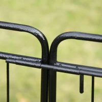 Outsunny Metal Garden Arbor Arch with Double Doors, 2 Side Planter Baskets, Climbing Vine Frame, Black(m-10)