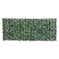 Outsunny Vedação Artificial em Rolo 2,4x1 m Vedação de Privacidade para Balcão Jardim Exterior Planta Decorativa de Parede PE Verde(m-1)