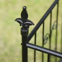 Outsunny Metal Garden Arbor Arch with Double Doors, 2 Side Planter Baskets, Climbing Vine Frame, Black(m-9)