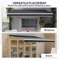 Outsunny Garden Retractable Awning - Black(m-6)