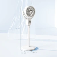 HOMCOM Pedestal Air Circulation Fan with Oscillating, White(m-3)