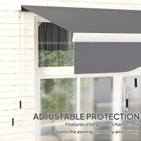 Outsunny 2 x 2.5m Manual Retractable Awning - Dark Grey(m-5)