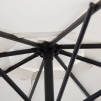 Outsunny 3m Banana Umbrella Parasol, Offset Cantilever Parasol Umbrella with Cross Base, Cream White(m-12)