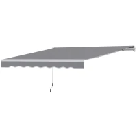 Outsunny 2 x 2.5m Manual Retractable Awning - Dark Grey(m-11)
