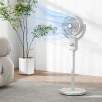HOMCOM Pedestal Air Circulation Fan with Oscillating, White(m-8)
