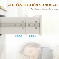 HOMCOM Aparador con Cajón Armario de 2 Niveles y Estante Ajustable Base Elevada y Amplia Superficie 80x40x90cm Blanco y Roble(m-6)