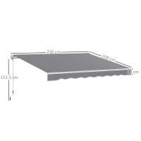 Outsunny 2 x 2.5m Manual Retractable Awning - Dark Grey(m-3)