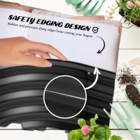 Outsunny Galvanised Raised Garden Bed, Metal Planter Box with Safety Edging, for Flowers, Herbs, Succulents, Pack of 2, Dark Grey(m-6)