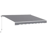 Outsunny 2 x 2.5m Manual Retractable Awning - Dark Grey(m-1)