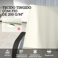 Outsunny Conjunto de 2 Almofadas para Espreguiçadeira Dobráveis 193x58x6 cm com Correias de Sujeição Creme(m-4)
