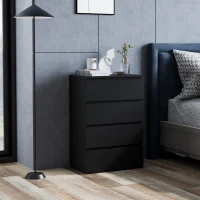 HOMCOM Chest of Drawers, 4-Drawer Storage Cabinets, Modern Dresser, Storage Drawer Unit for Bedroom(m-9)