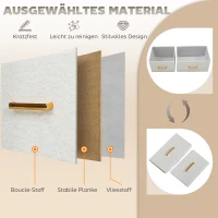 HOMCOM Stoffkommode, 9 Schubladen, Stahlrahmen, elegant, vielseitig, Weiß(m-6)