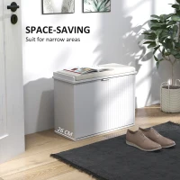 HOMCOM Elegant Six Shoe Bench, with Top Seat - White(m-6)