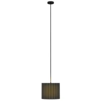 HOMCOM Linen Pendant Light, Modern Wave Ceiling Light Shade, E27 Lampshade for Living Room, Bedroom, Kitchen, Hallway, Black(m-10)