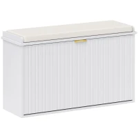 HOMCOM Elegant Eight Shoe Bench, with Top Seat - White(m-1)