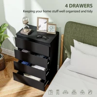 HOMCOM Chest of Drawers, 4-Drawer Storage Cabinets, Modern Dresser, Storage Drawer Unit for Bedroom(m-4)