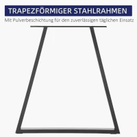 HOMCOM Trapeziumvormige Tafelpoten in Set van 2, Metaal, Voorgeboord, met Schroeven, Zwart(m-6)