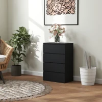 HOMCOM Chest of Drawers, 4-Drawer Storage Cabinets, Modern Dresser, Storage Drawer Unit for Bedroom(m-8)