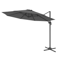 Outsunny 3 x 3m Overhanging Cantilever Parasol - Black(m-11)