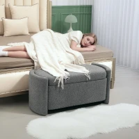 HOMCOM Ławka z Przestrzenią do Przechowywania Ławka Przedpokojowa na Buty, Wyściełana, 105 cm x 44 cm x 45,5 cm. Szara(m-7)