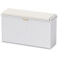 HOMCOM Elegant Eight Shoe Bench, with Top Seat - White(m-11)