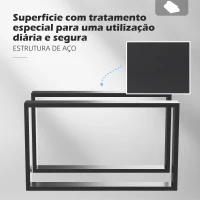 HOMCOM Conjunto de 2 Pés para Mesa de Aço 70x8x41 cm Pernas Quadradas de Mesa para Móveis de Bricolage Preto(m-6)