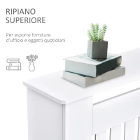 HOMCOM Copritermosifone a Doghe in MDF per Casa e Ufficio, 152x19x81 cm, Bianco(m-5)