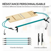 SPORTNOW Ensemble de barre de pilates et de bandes de résistance avec planche inclinée réglable, équipement d'entraînement bleu(m-5)