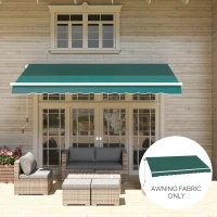 Outsunny Awning Replacement Canopy, Water Resistant UPF 50+ Sun Shade Cover for 3 x 2.5 m Garden Awning (Fabric Only), Green(m-8)