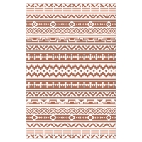 Outsunny Tapis d'extérieur réversible 1,8 x 2,7 m, tapis de sol au motif mur géométrique en PP sac de transport rouge et blanc