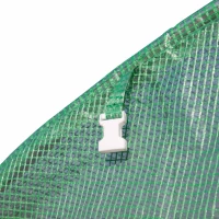 Outsunny Serre de jardin 9 m² serre tunnel de jardin 3 x 3 x 2 m avec porte enroulable et 6 fenêtres en maille en acier PE vert(m-8)