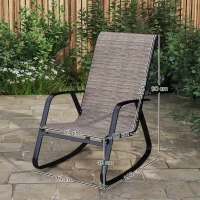 Outsunny Set of Two Rocking Garden Chairs - Light Brown(m-3)