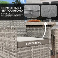 Outsunny Seven-Piece Rattan Dining Set - Mixed-Grey(m-4)