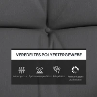 Outsunny 4-delige Set Stoelkussens, 150x50 cm Waterafstotend met Bindebänder, 10cm Dik Donkergrijs(m-4)