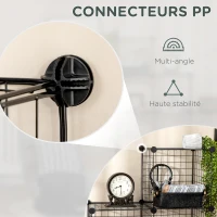 HOMCOM Étagère cube modulable DIY avec 9 compartiments en treillis métallique pour salon, chambre à coucher, noir(m-5)