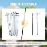 Outsunny Tente de jardin XXL en étoile bâche anti-pluie voile d'ombrage 10 x 10 x 4 m polyester haute densité 210D beige(m-5)