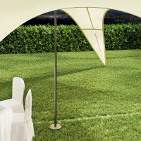 Outsunny Tente de jardin XXL en étoile bâche anti-pluie voile d'ombrage 10 x 10 x 4 m polyester haute densité 210D beige(m-9)