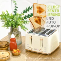 HOMCOM 2-in-1 Küchenset, Toaster und Wasserkocher, mehrere Optionen, 1,7 L, 4 Toastscheiben gleichzeitig, Kunststoff, Beige(m-6)